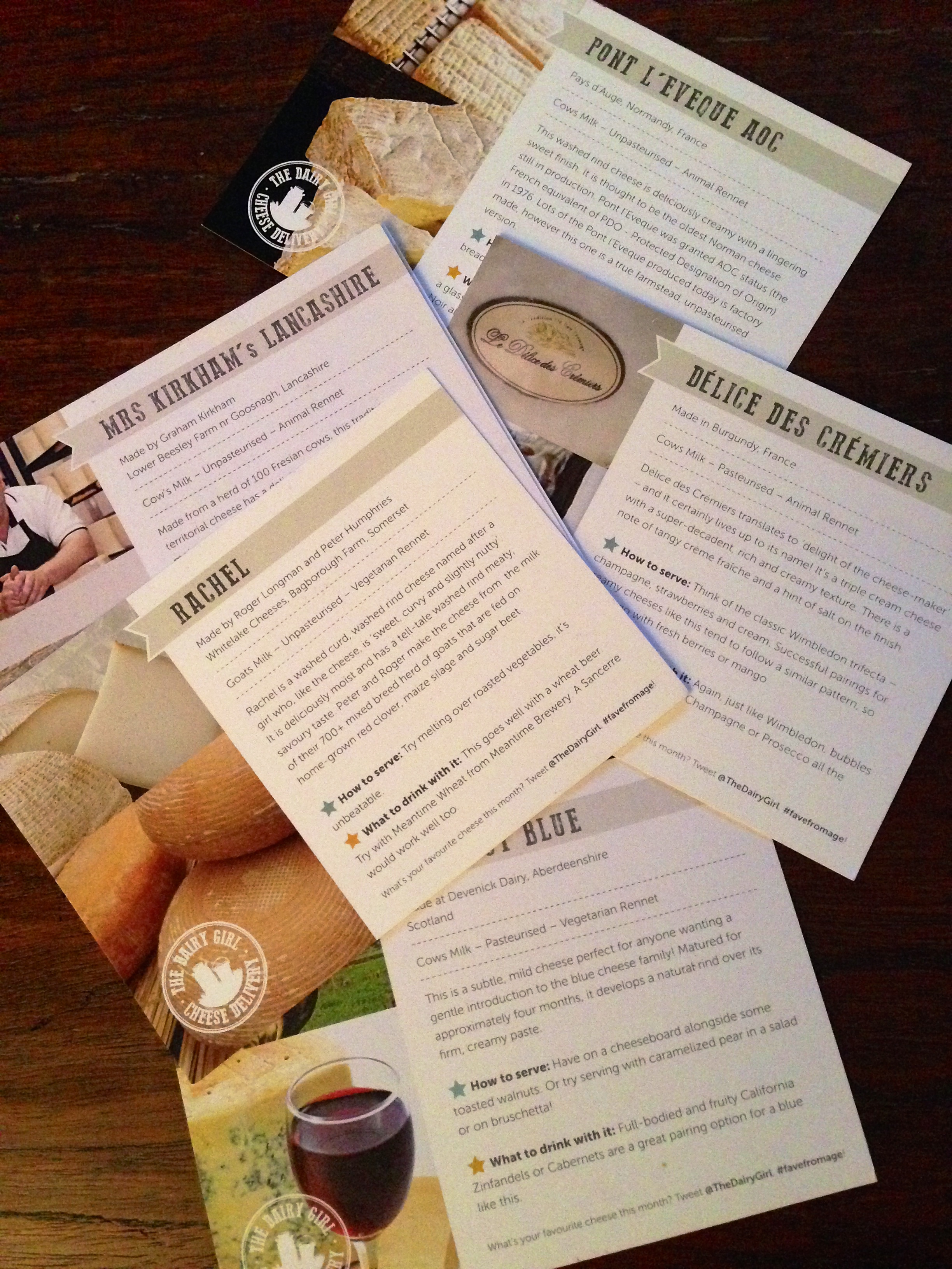 Cheese tasting notes